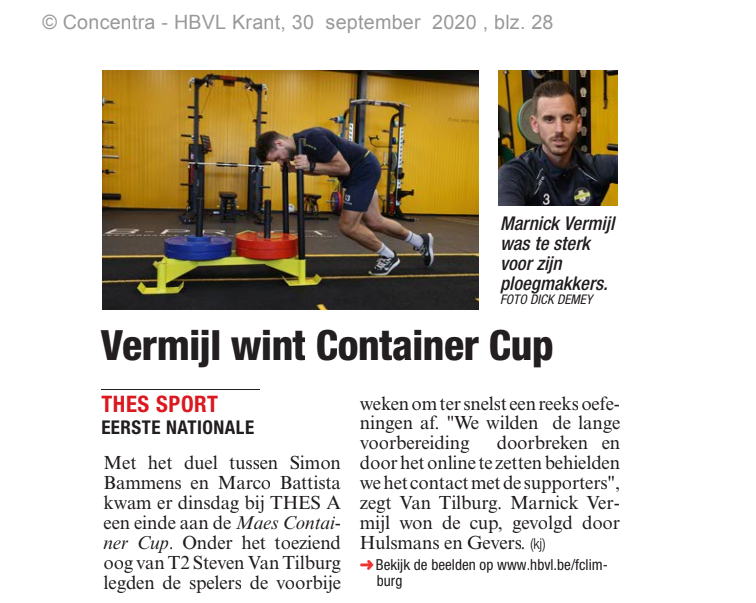 Vermijl wint container cup